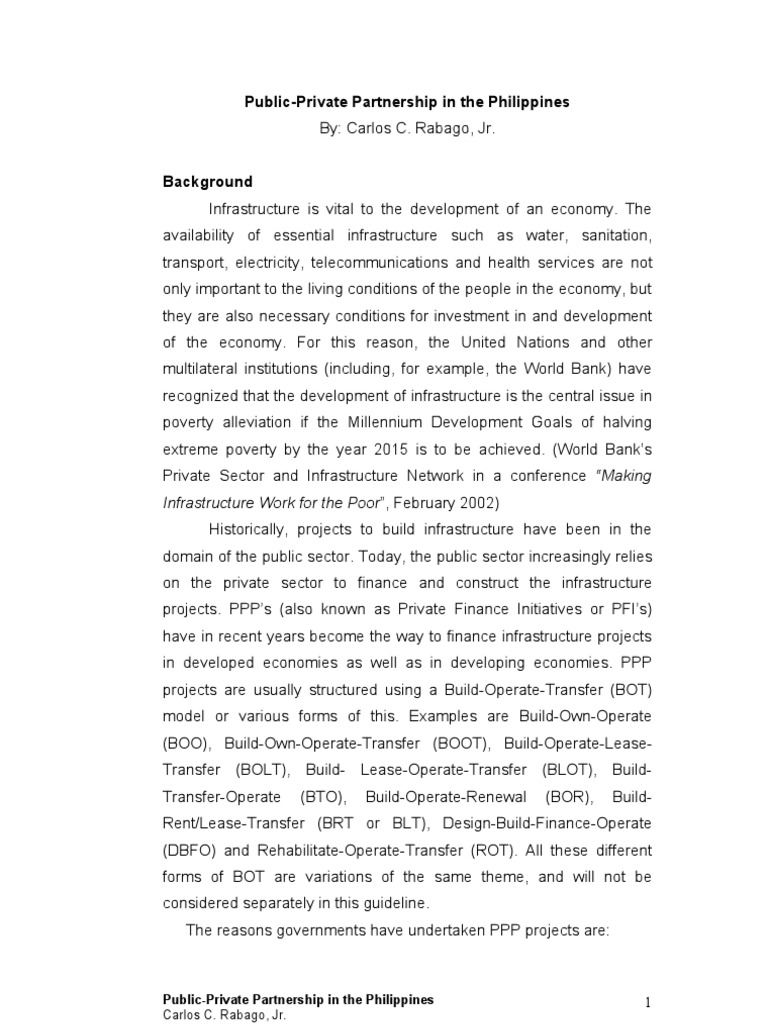 Public-Private Partnership in The Philippines | PDF | Public–Private ...