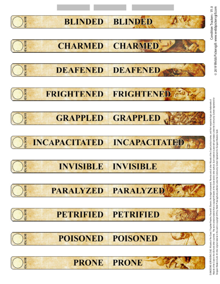 D&D 5.5e Condition Tracker Guide | PDF | Wizards Of The Coast ...