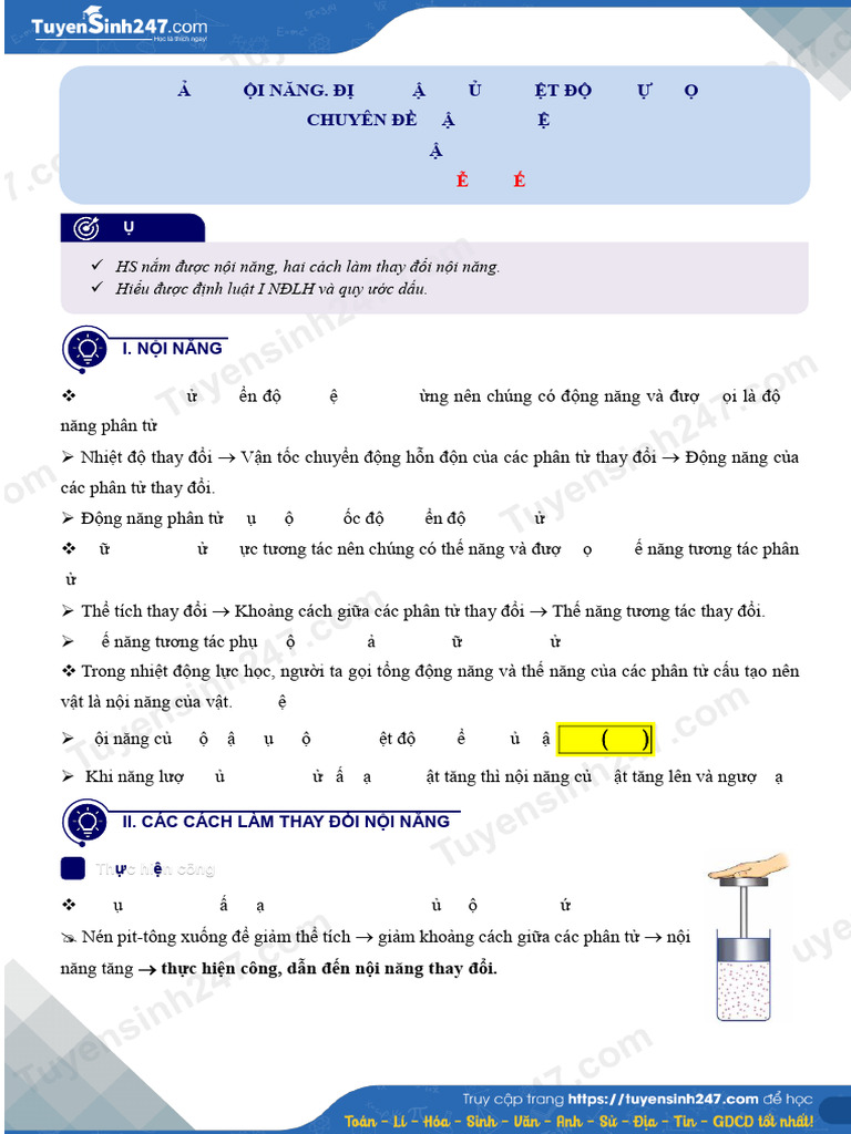 3 Buoi 2 Noi Nang Dinh Luat I Cua Nhiet Dong Luc Hoc Tiet 1 | PDF