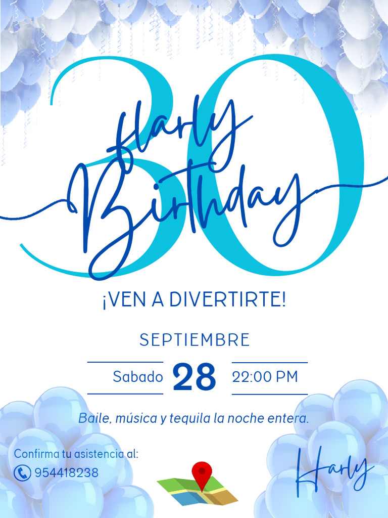 Invitación vertical de cumpleaños sofisticada en color crema y rosa | PDF