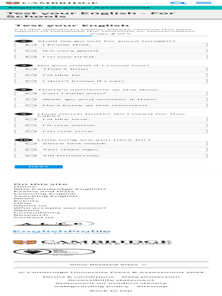 English Language Assessment Practice | PDF