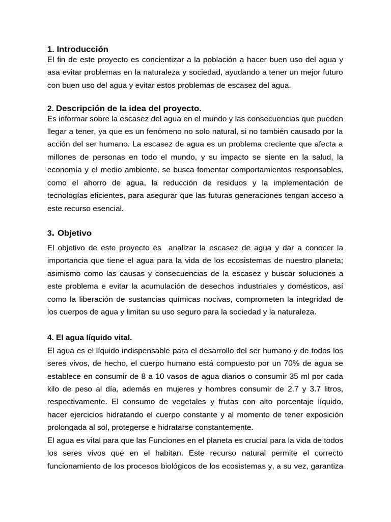 Conciencia sobre la escasez de agua | PDF | Agua | La contaminación del ...