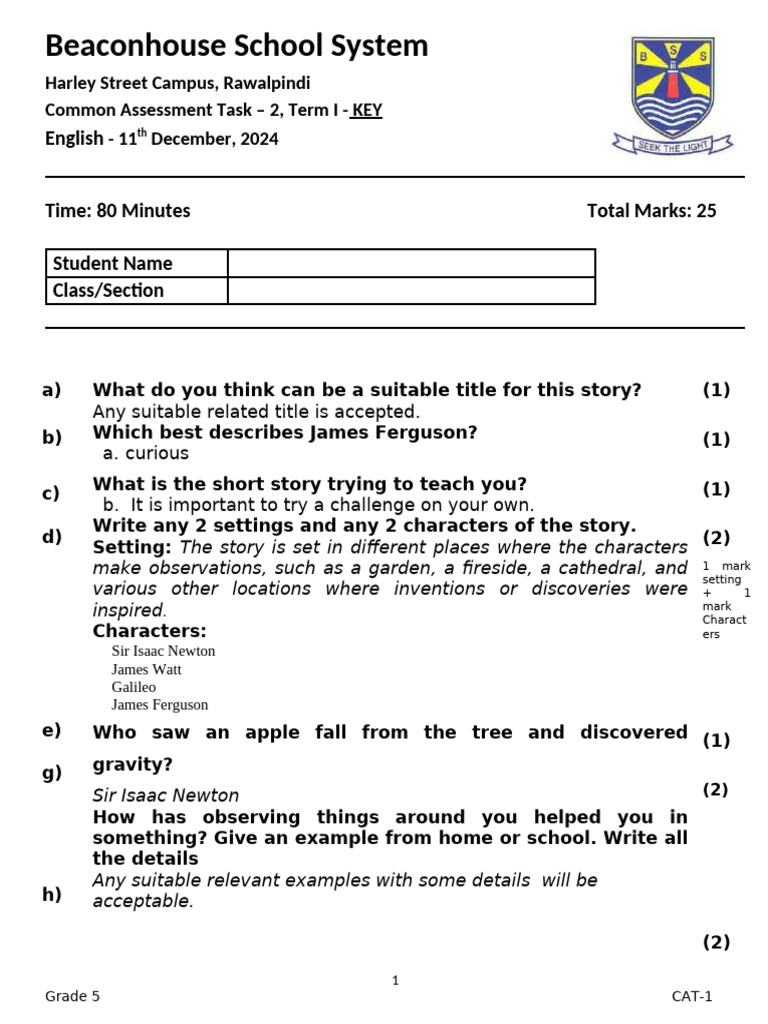 Cat 2 Term I Key Pdf Abstraction