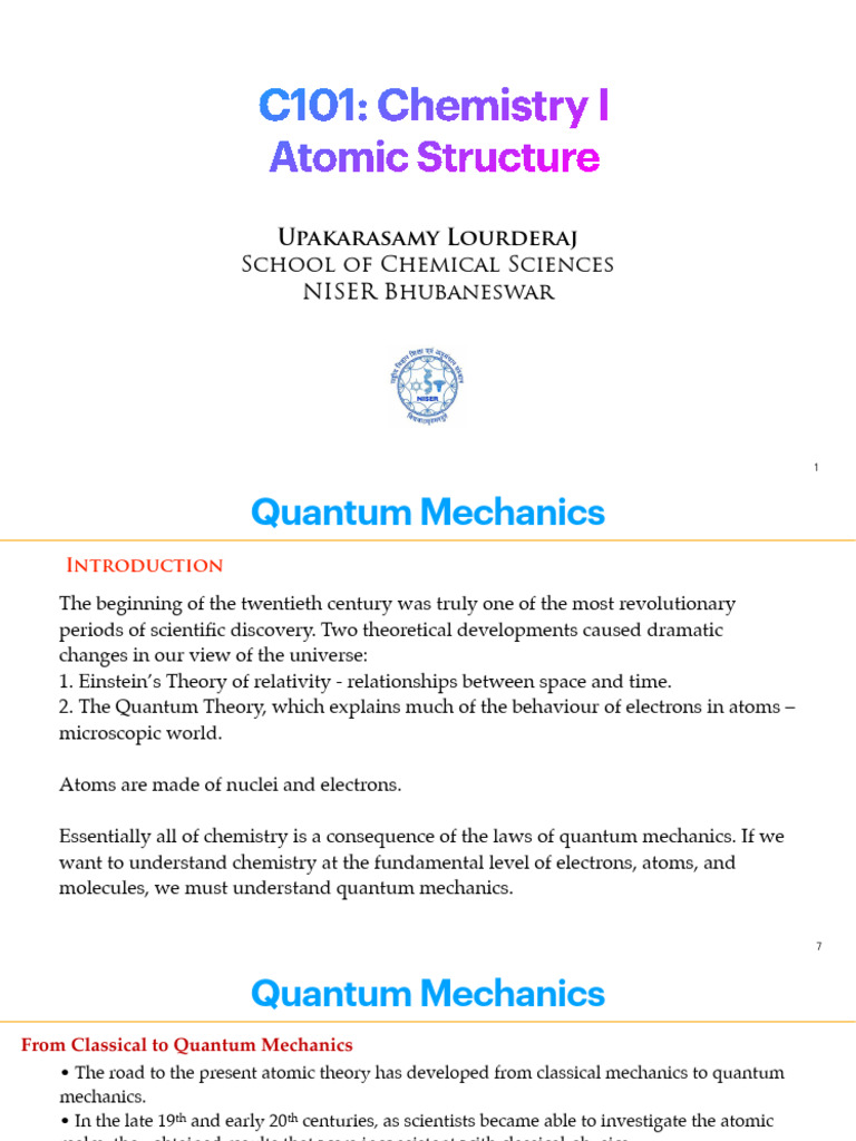 Quantum Mechanics in Atomic Theory | PDF | Electromagnetic Radiation ...