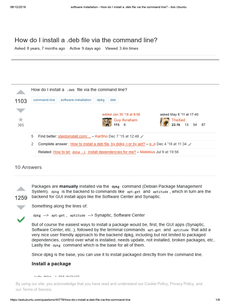 Install .deb Files via Command Line | PDF | Linux Distribution | System ...