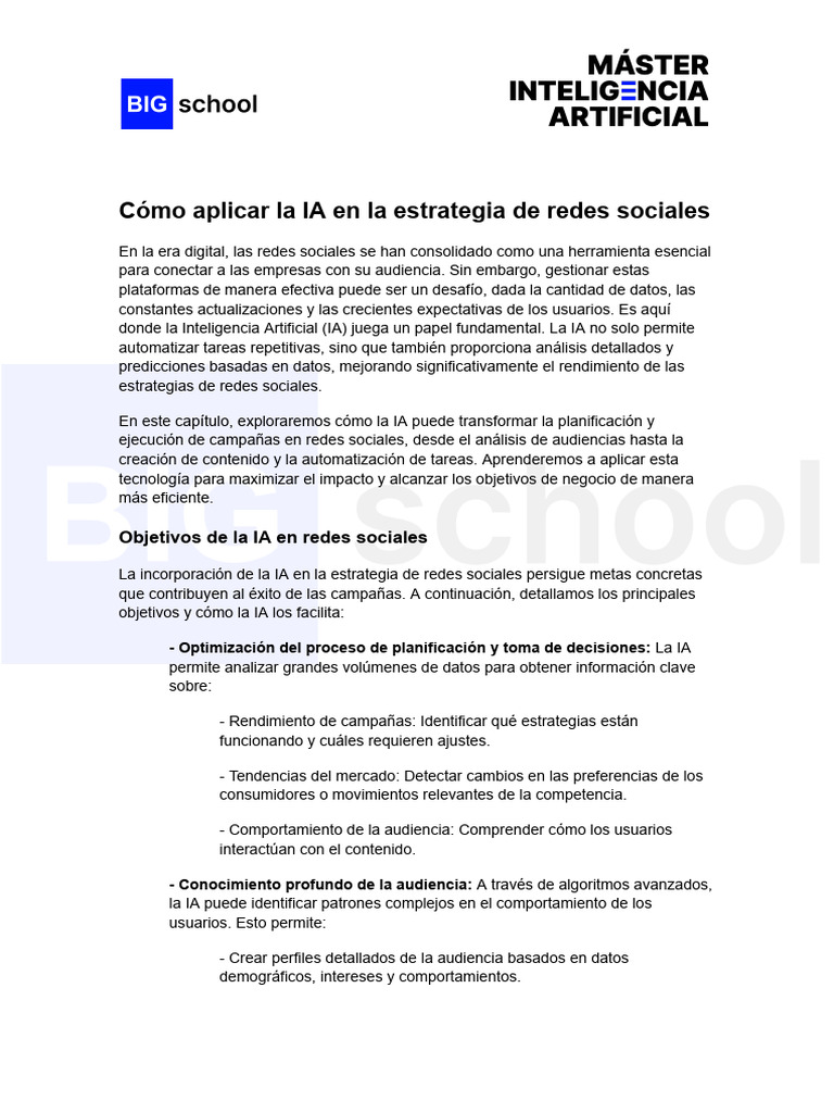 IA en Estrategias de Redes Sociales | PDF | Inteligencia artificial ...