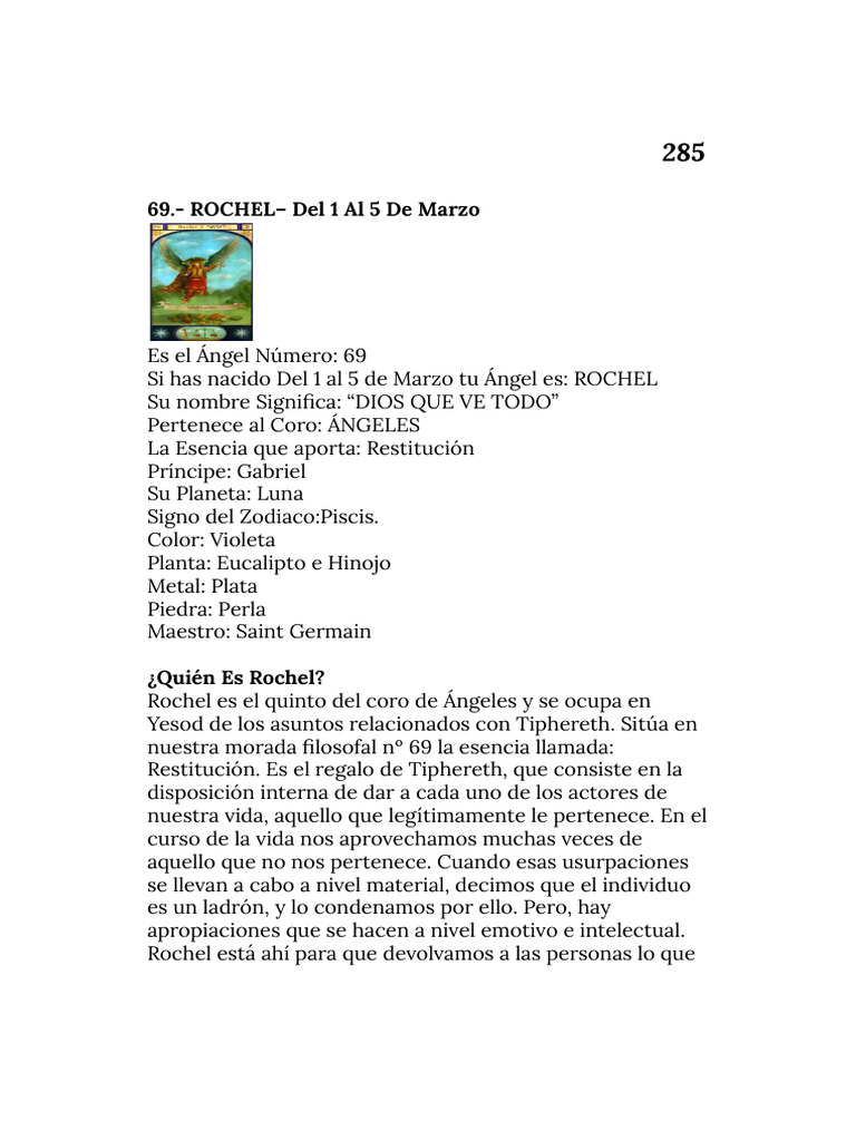 Ángel Rochel: Guía y Poderes | PDF