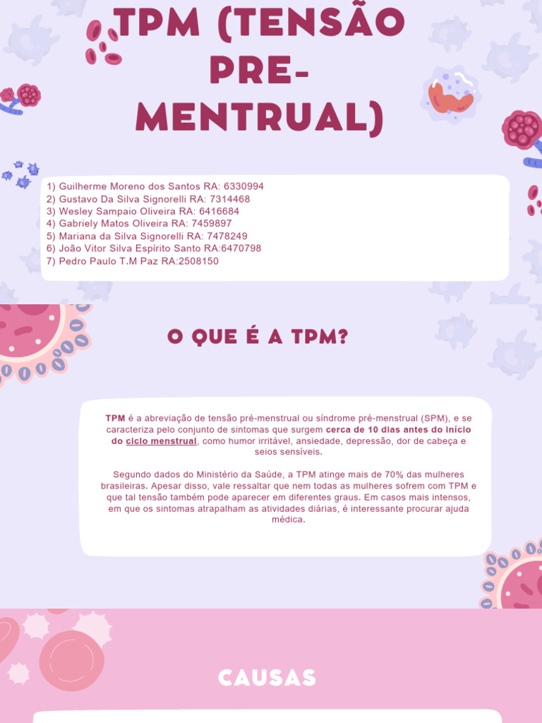 Entenda a Tensão Pré-Menstrual (TPM) | PDF | Tensão pré-menstrual ...