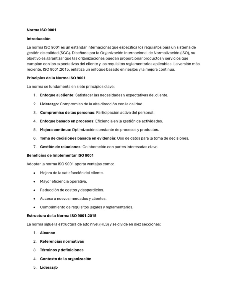 Mejora Continua en ISO 9001:2015 | PDF | Calidad (comercial) | Sistema ...