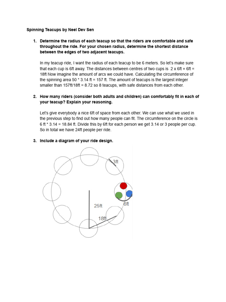 Centripetal Acceleration in Teacup Ride | PDF | Mechanics | Physics