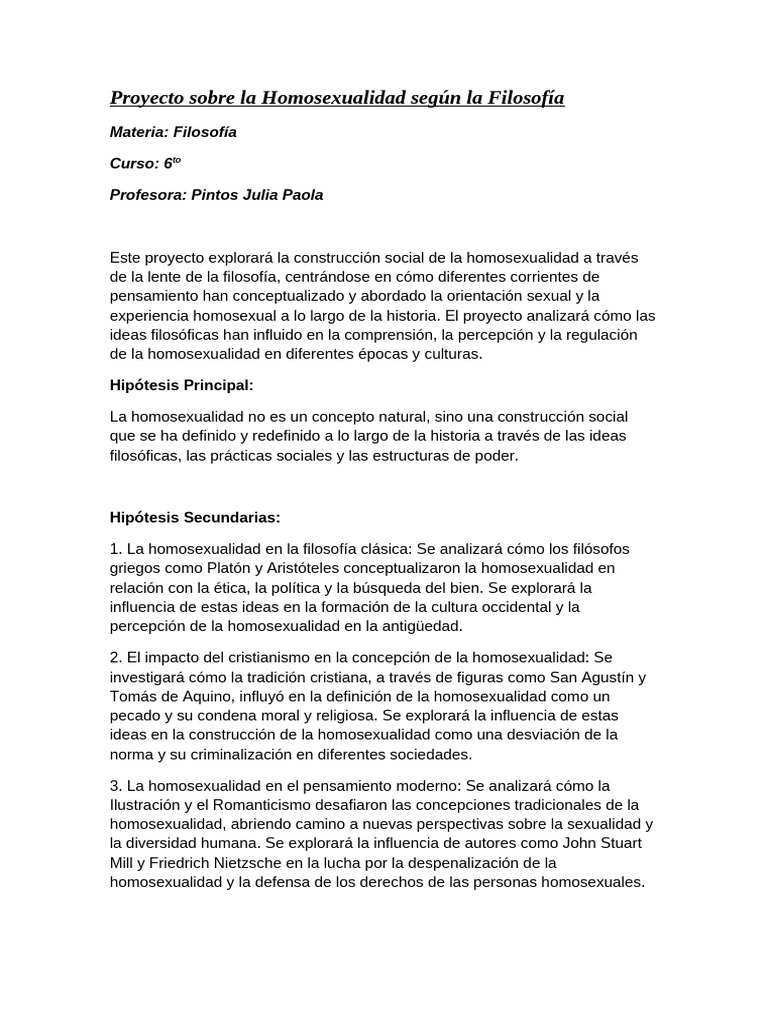 Filosofía y Construcción Social de la Homosexualidad | PDF ...