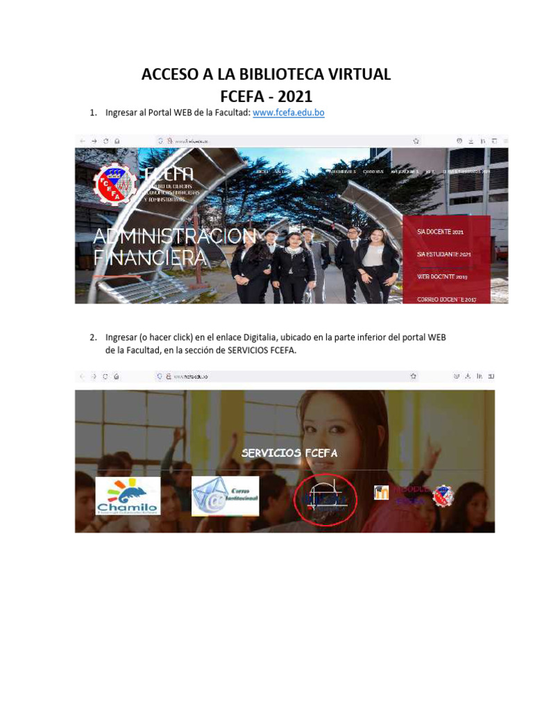 Acceso a Biblioteca Virtual FCEFA 2021 | PDF