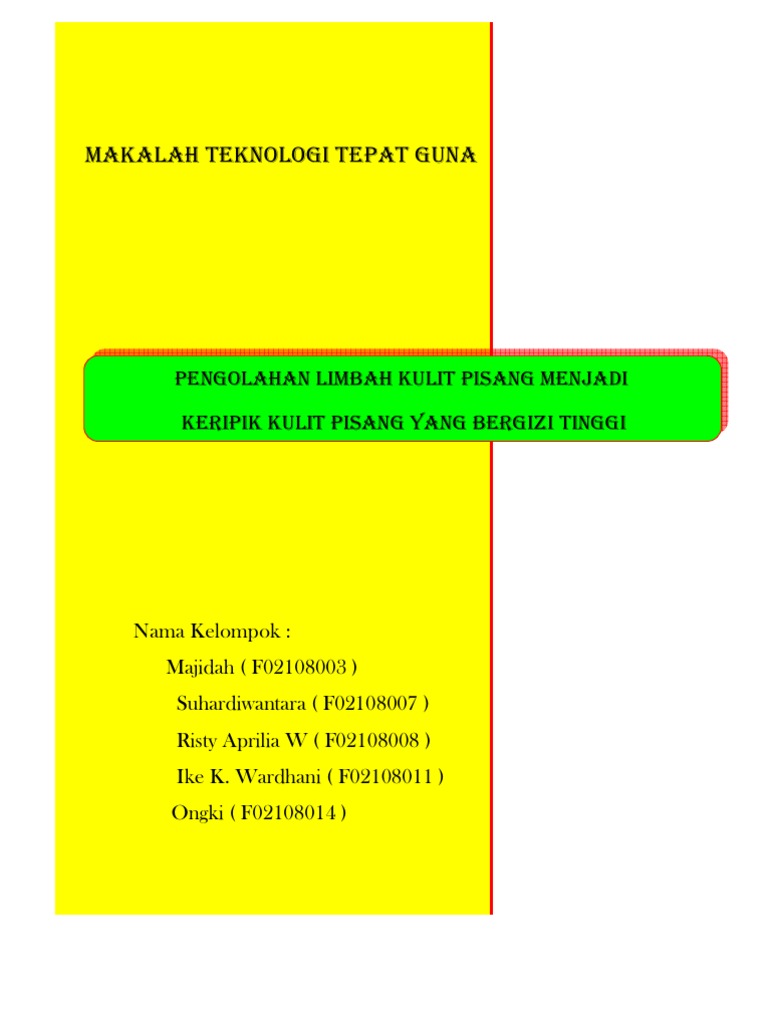 Makalah Keripik Kulit Pisang