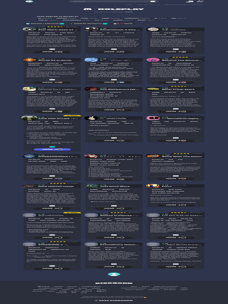Discord Servers Tagged With Roleplay DISBOARD | PDF