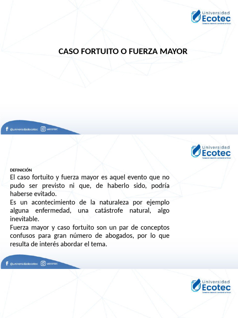 Caso Fortuito O Fuerza Mayor | PDF | Ley común