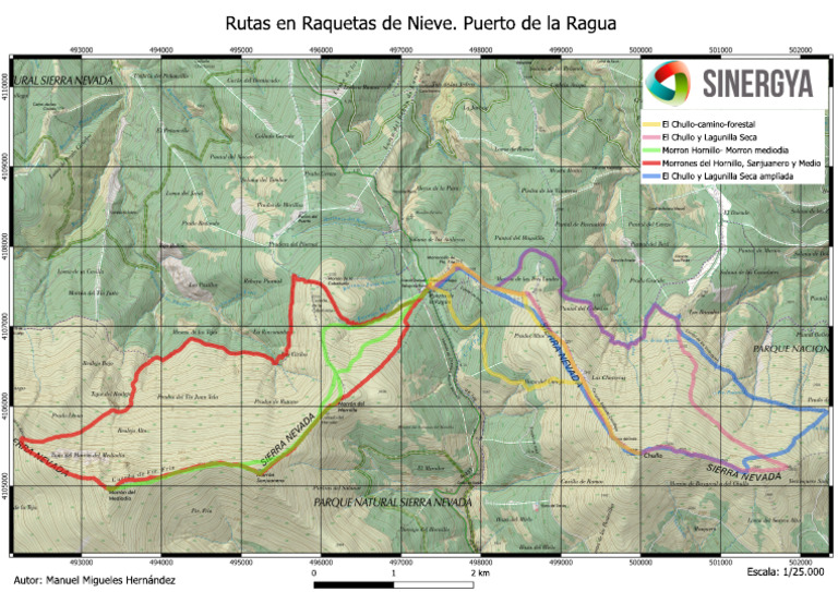 Mapa Ruta Raquetas La Ragua - A3 - 25000 | PDF