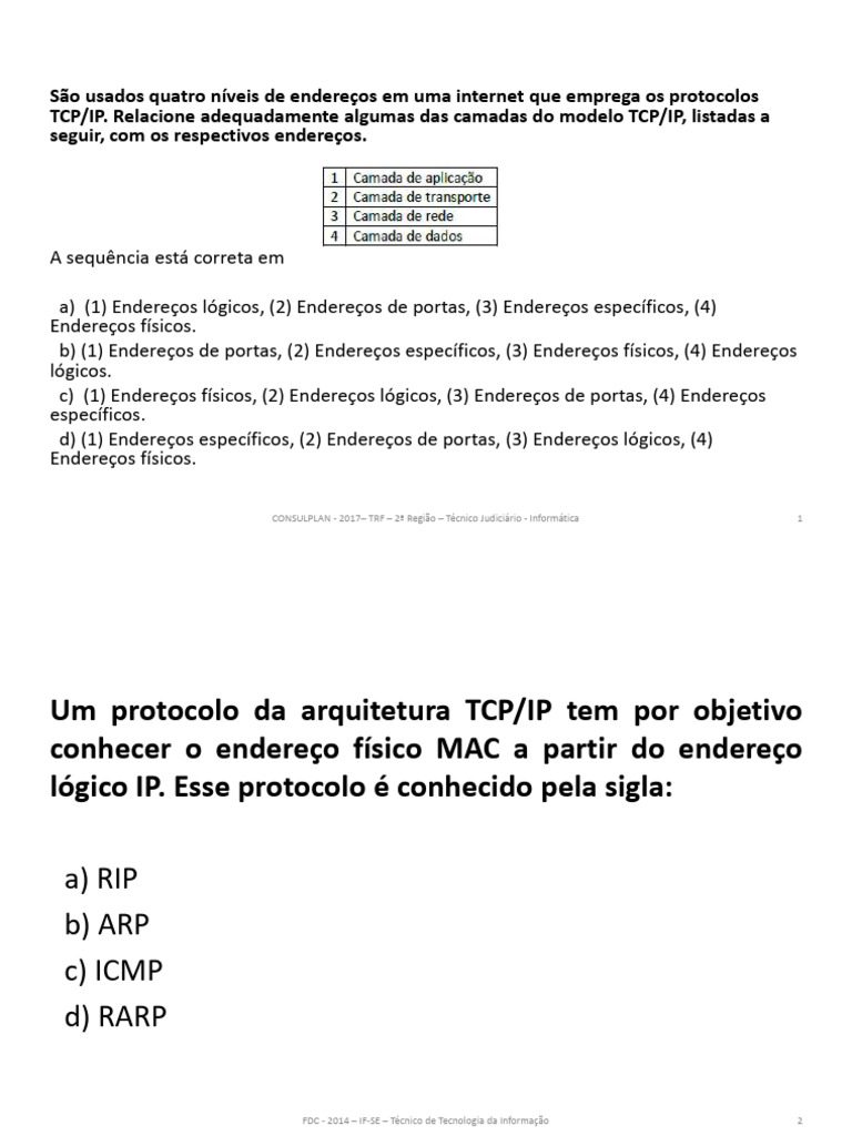Redes+TCP-IP+-+Questões+de+concurso+-+Endereçamento+IPv4 | PDF ...
