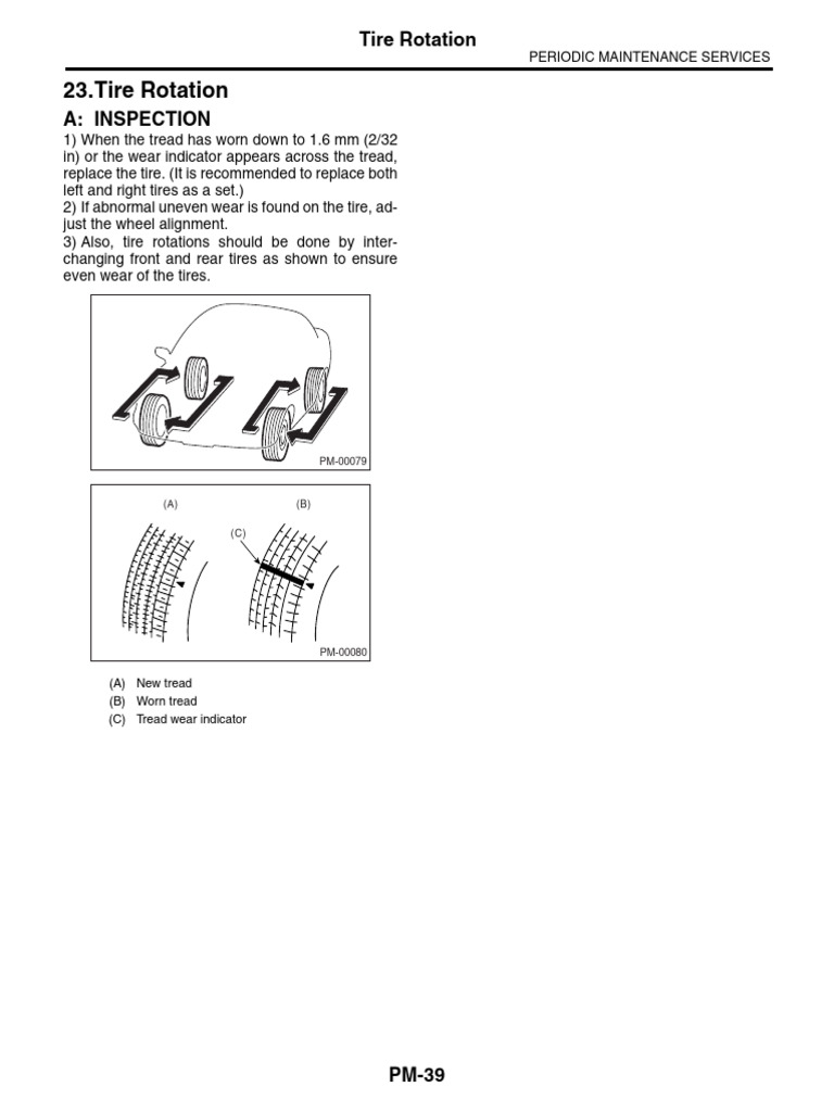 Tire Rotation Guidelines and Inspection | PDF