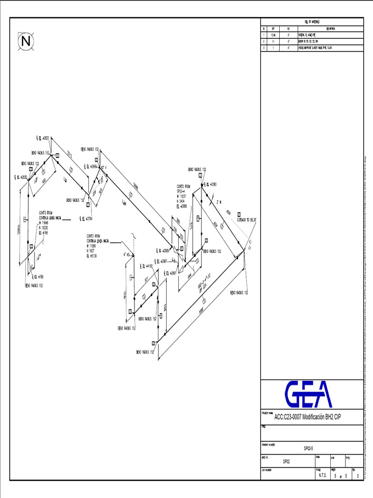 Modificación BH2 CIP - SP02-5 Isométrico | PDF