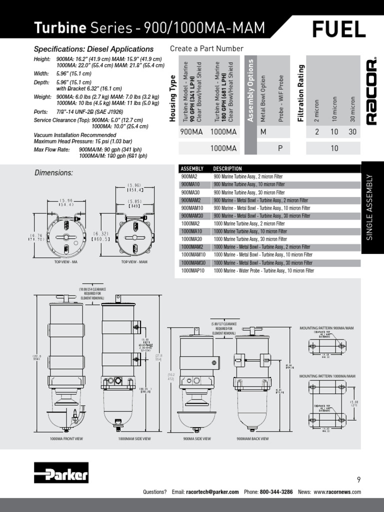 900/1000MA Marine Turbine Specifications | PDF | Filtration