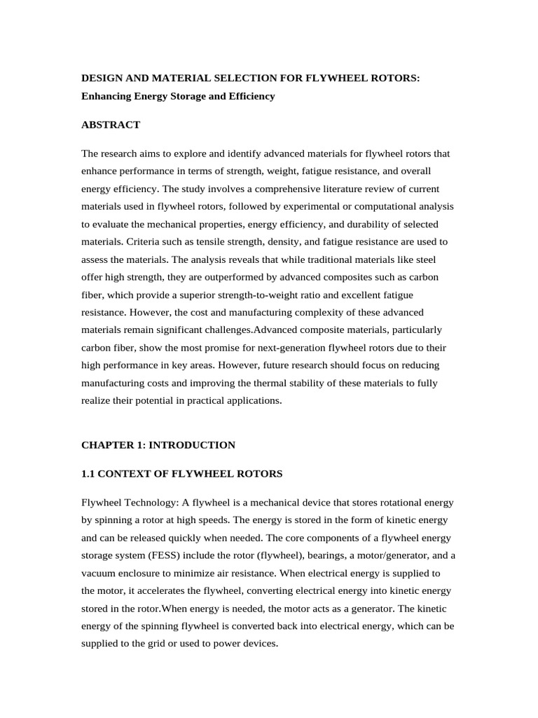 Advanced Materials for Flywheel Rotors | PDF | Composite Material ...