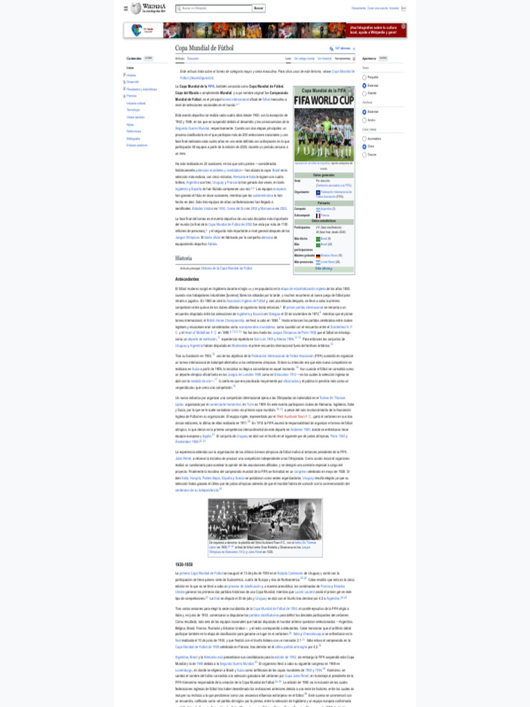 Historia y datos de la Copa Mundial de Fútbol | PDF | FIFA Copa del ...