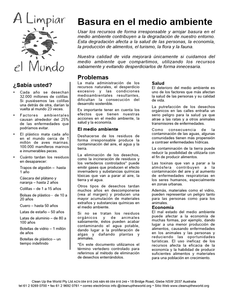 Impacto de la Basura en el Medio Ambiente | PDF | Residuos | Contaminación