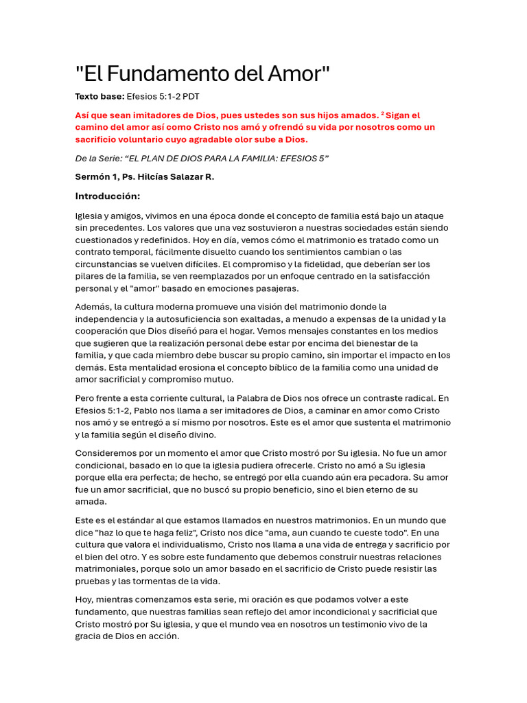 Amor Sacrificial en el Matrimonio | PDF | Amor | Cristo (título)