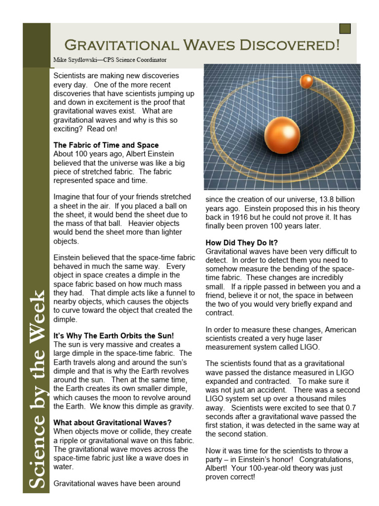 Gravitational Waves Confirm Einstein's Theory | PDF | Gravity ...