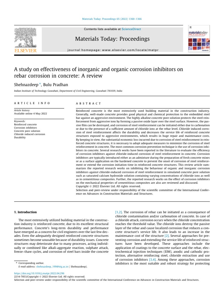 A Study On Effectiveness of Inorganic and Organic Corrosion Inhibitors ...