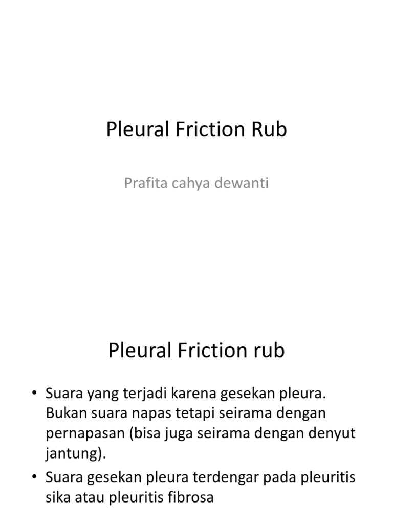 Pleural Friction Rub