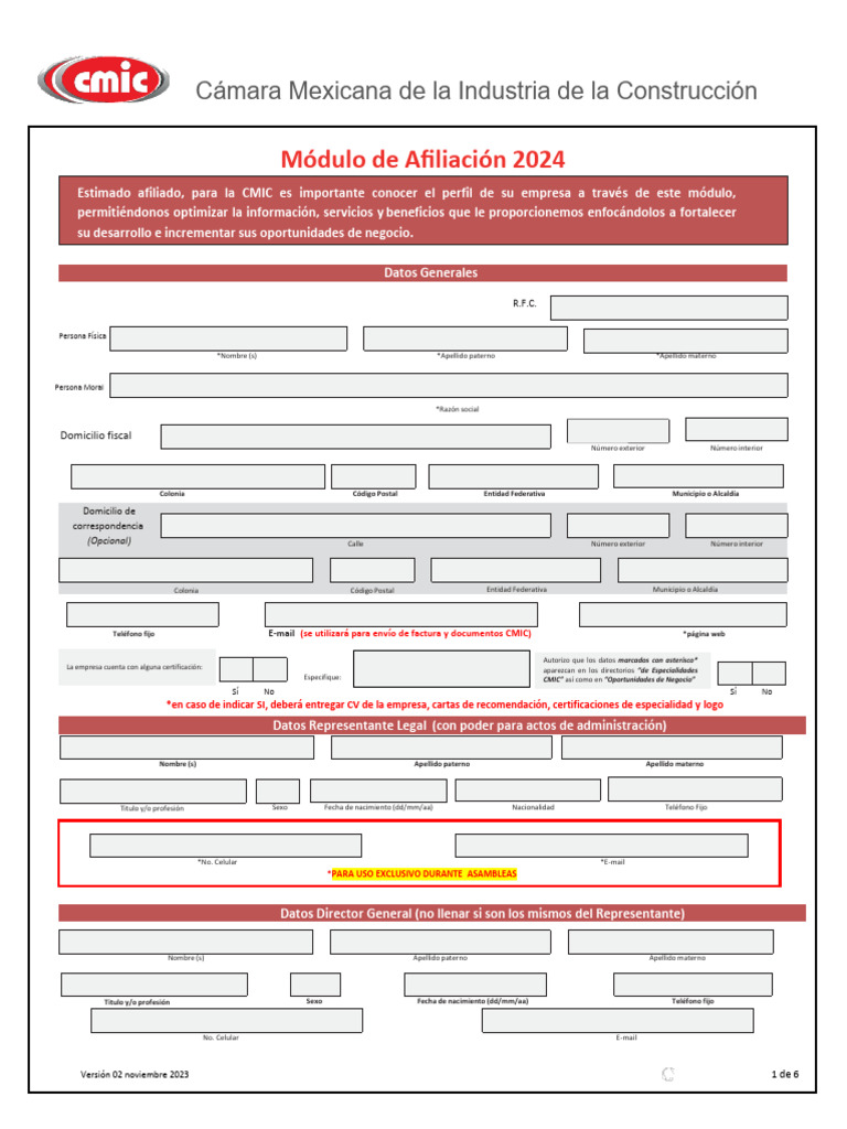 Módulo de Afiliación CMIC 2024 | PDF | México