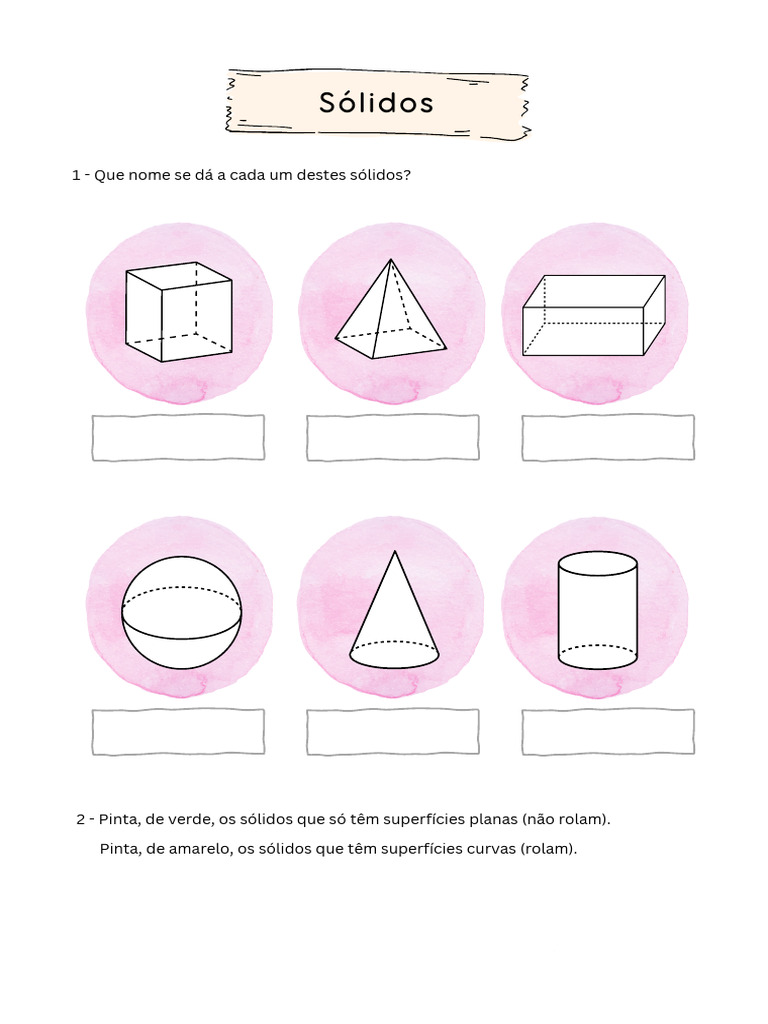 Sólidos Exercícios | PDF