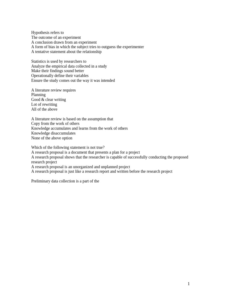 Research Methods and Hypothesis Testing Guide | PDF | Sampling ...