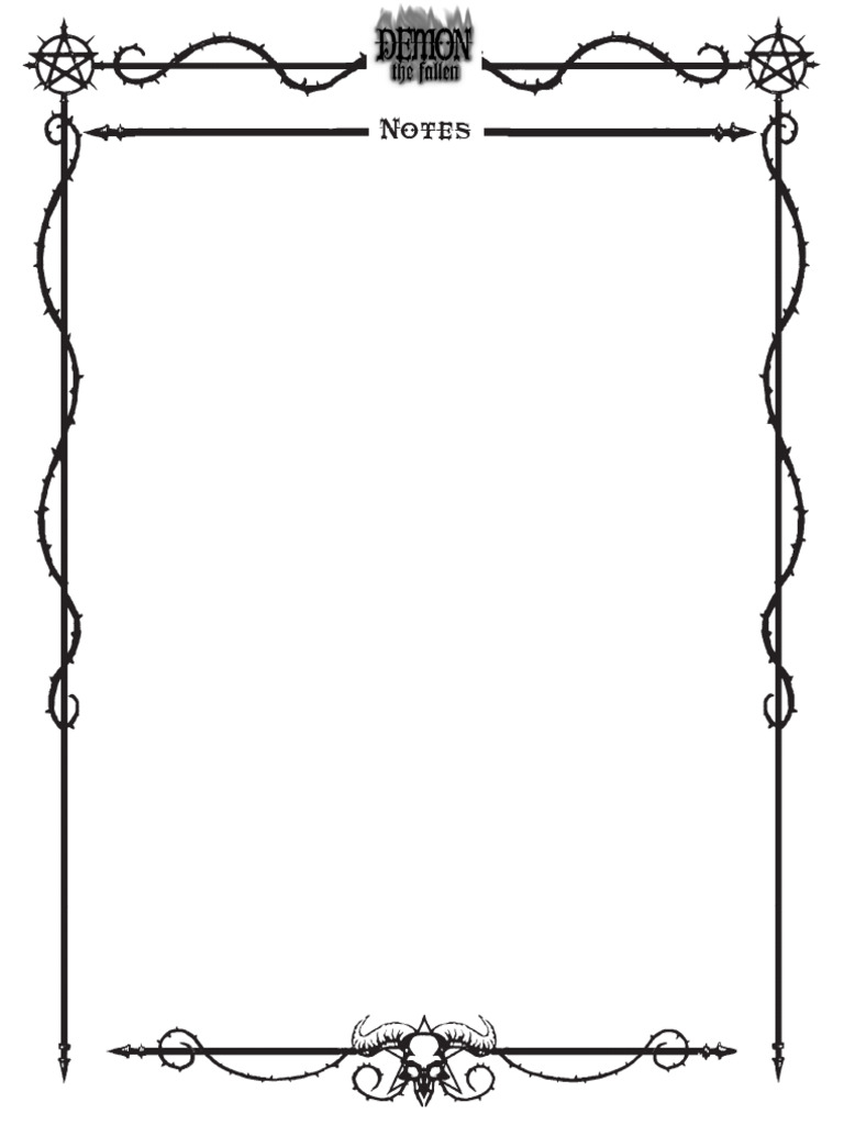 DemonNotesSheet Editable | PDF