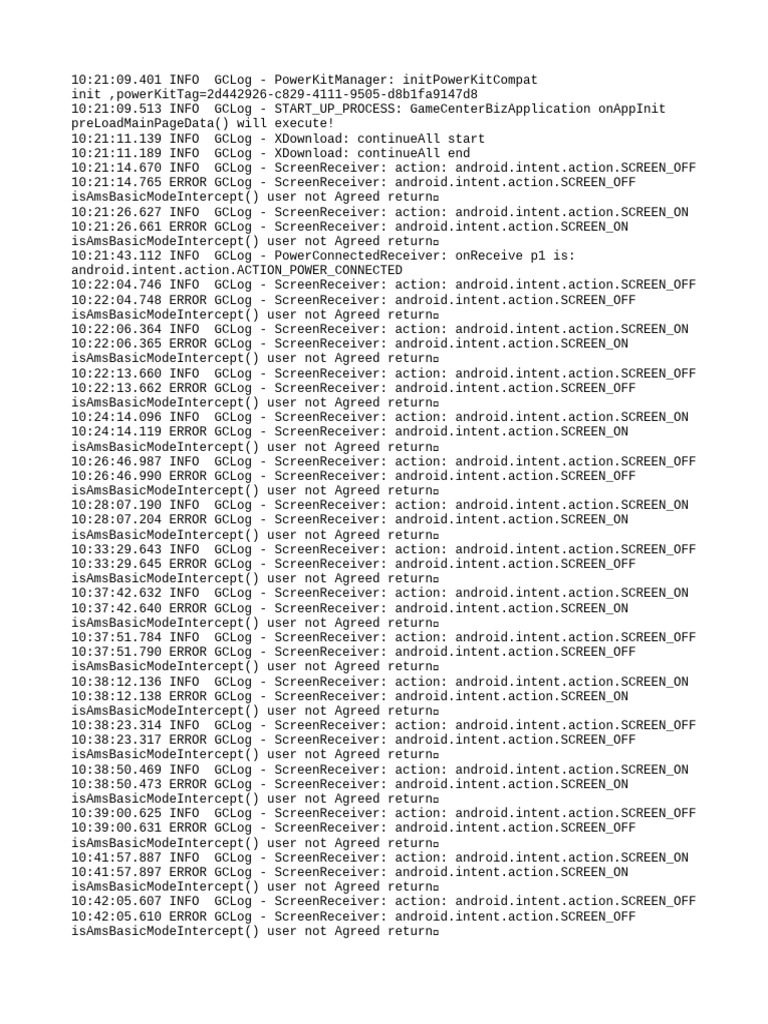 Android Screen Receiver Log Errors | PDF