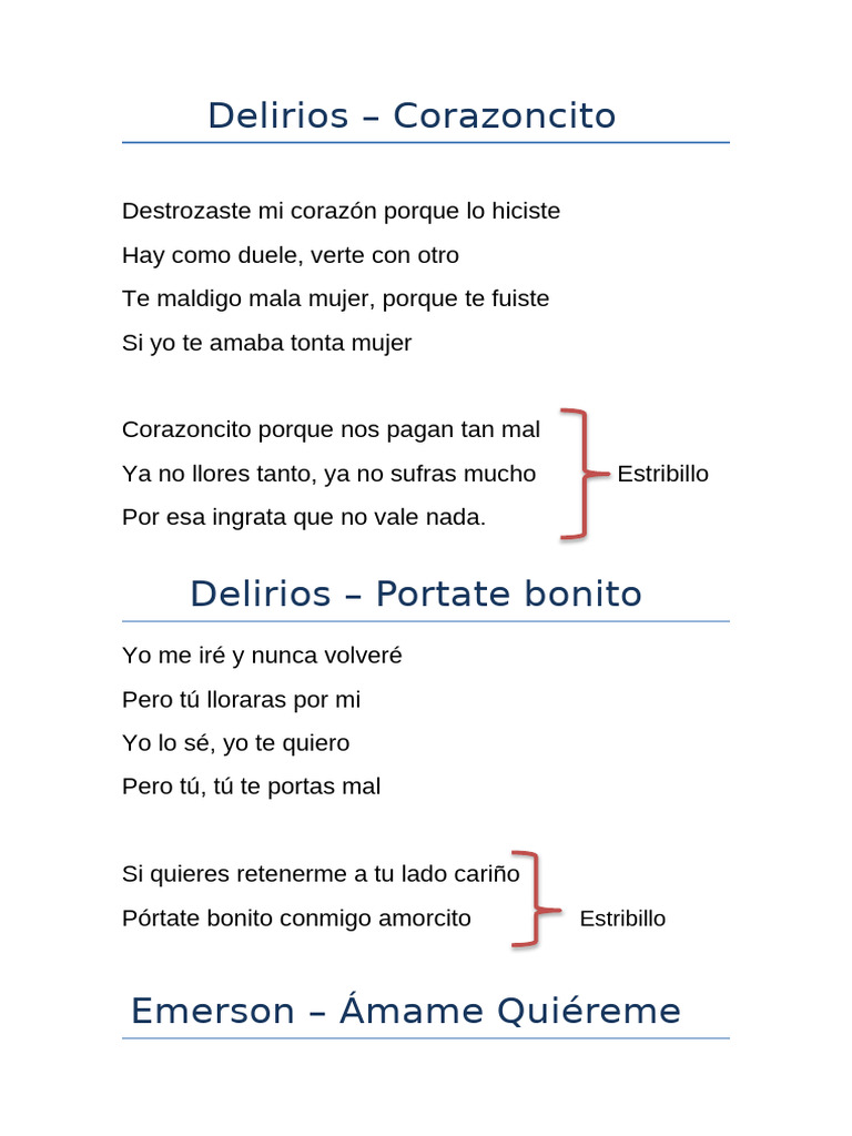 Canciones de Desamor y Traición | PDF | Amor