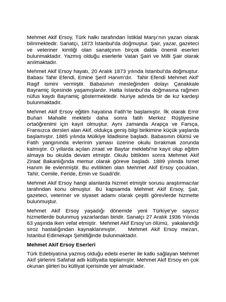 Mehmet Akif Ersoy | PDF
