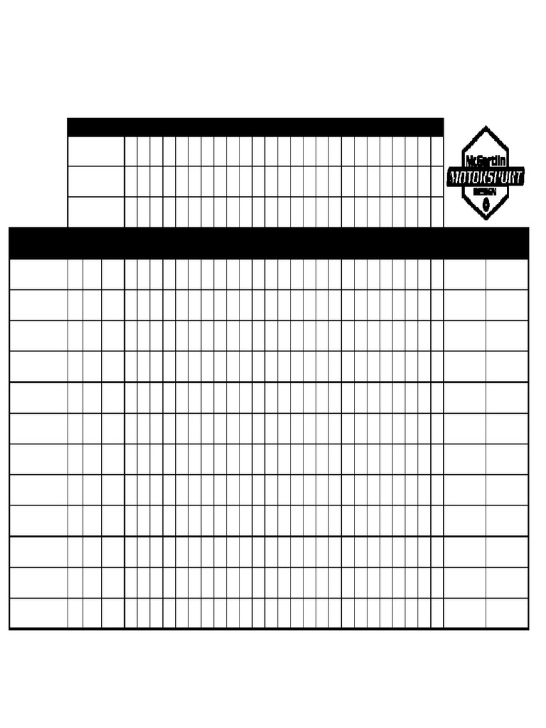 Stock Car Championship Racing Game - Race Data Sheet | PDF