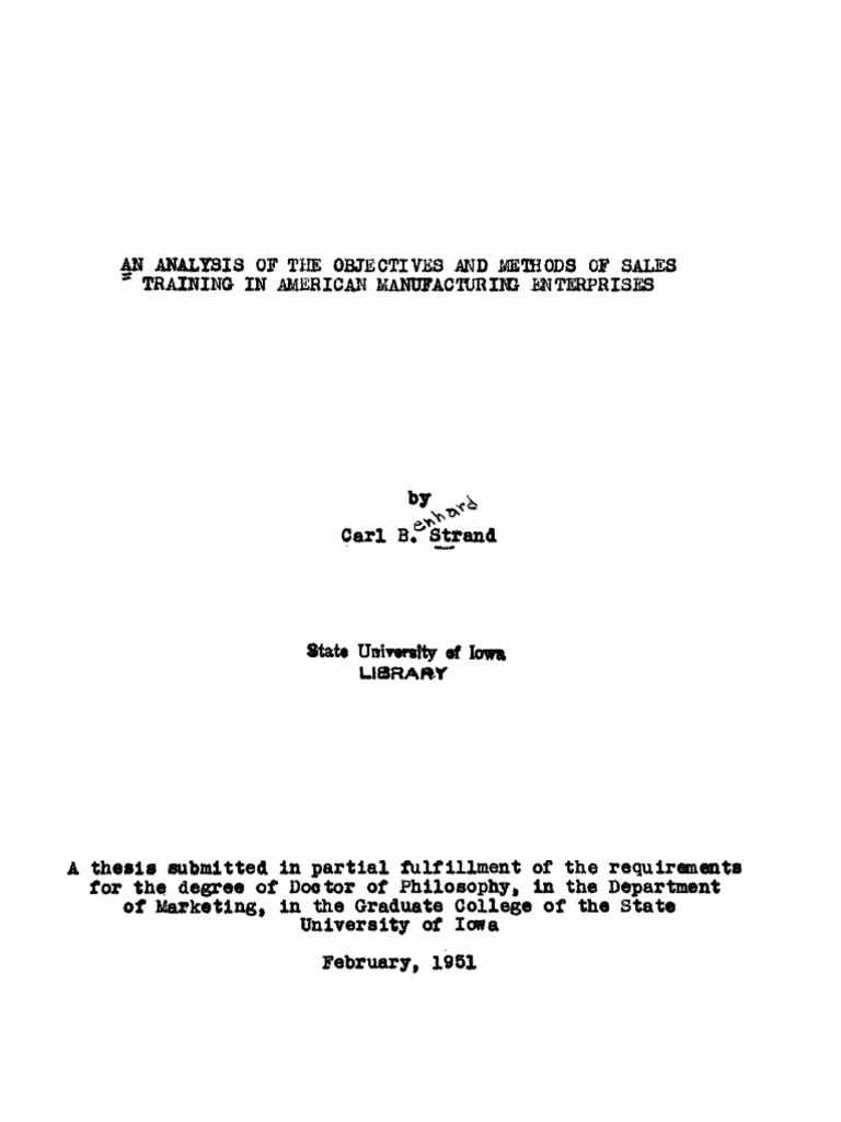 Strand, Carl Benhard - An Analysis of The Objectives and Methods of ...
