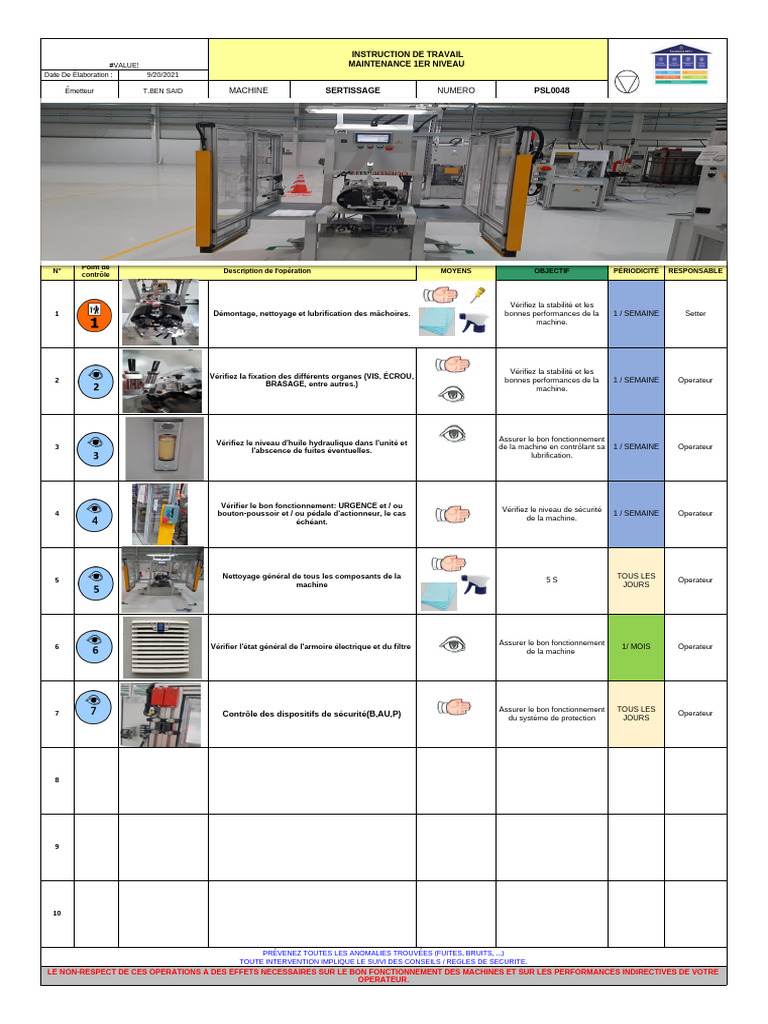 Maintenance 1niveau Sertissage | PDF