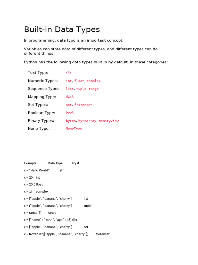 W3schools pdf boolean data type data type
