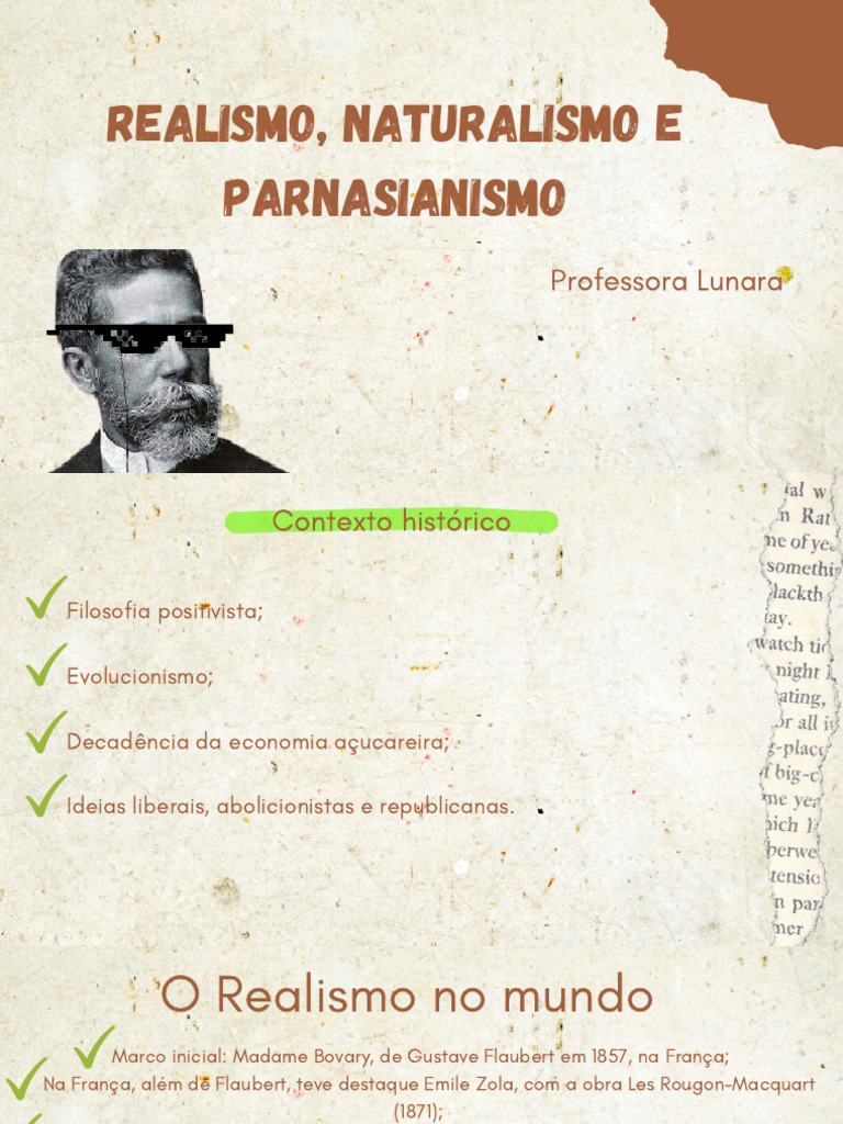Realismo, Naturalismo e Parnasianismo na Literatura | PDF | Realismo ...