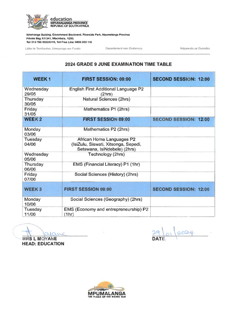 Time Tables | PDF