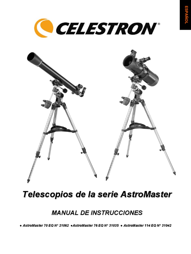 Manual Telescopio Celestron Astromaster 70 EQ | PDF | Telescopio | Ligero