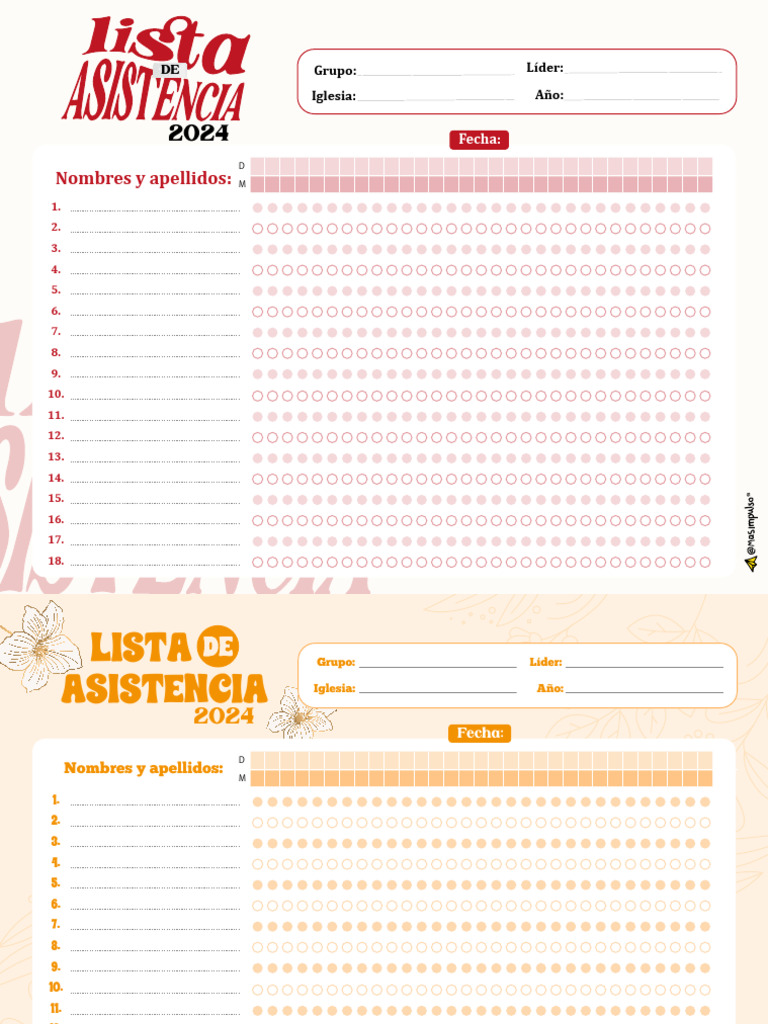 Lista de Asistencia 2024 | PDF