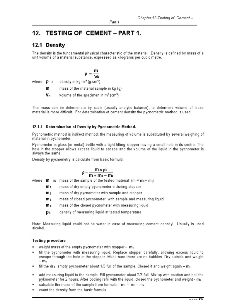 Cement Testing Methods Overview | PDF | Density | Physical Quantities