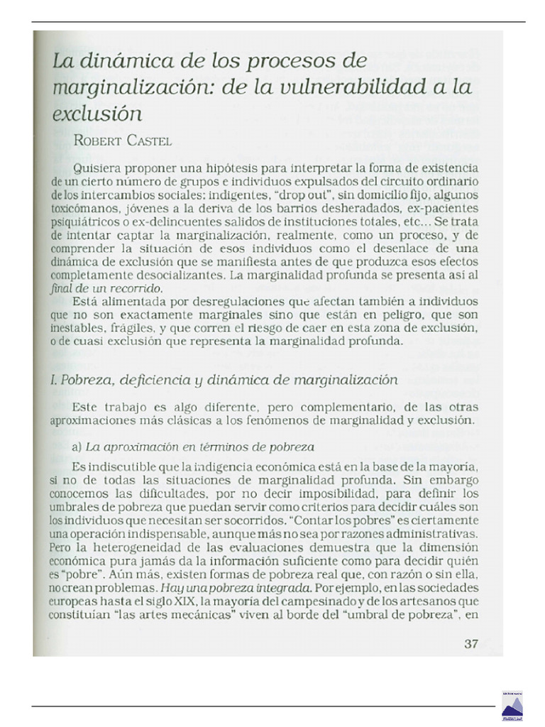 Procesos de marginalización y exclusión | PDF | Exclusión social ...