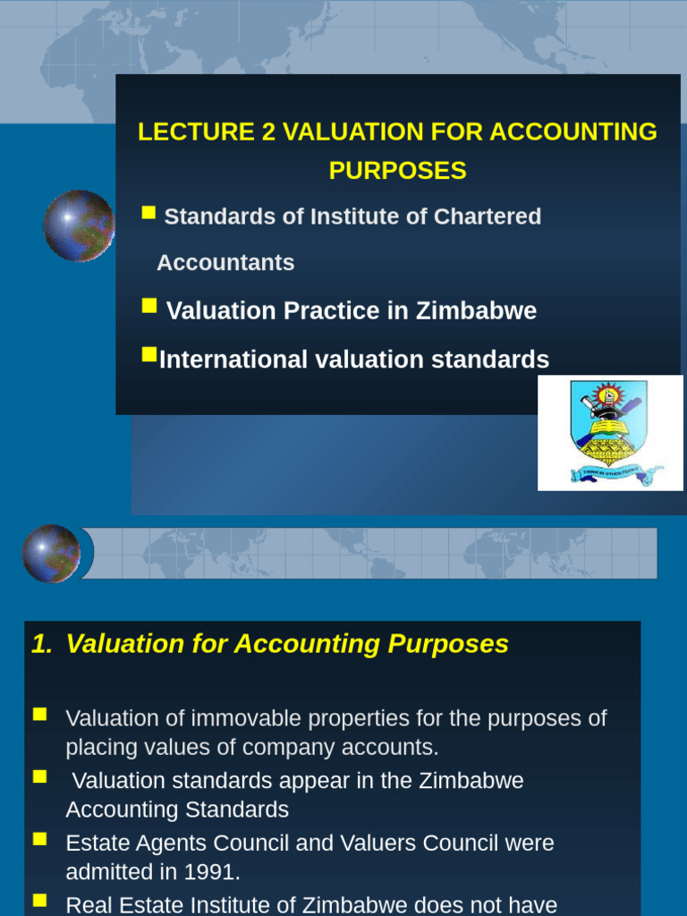 Valuation Standards for Accounting in Zimbabwe | PDF | Real Estate ...