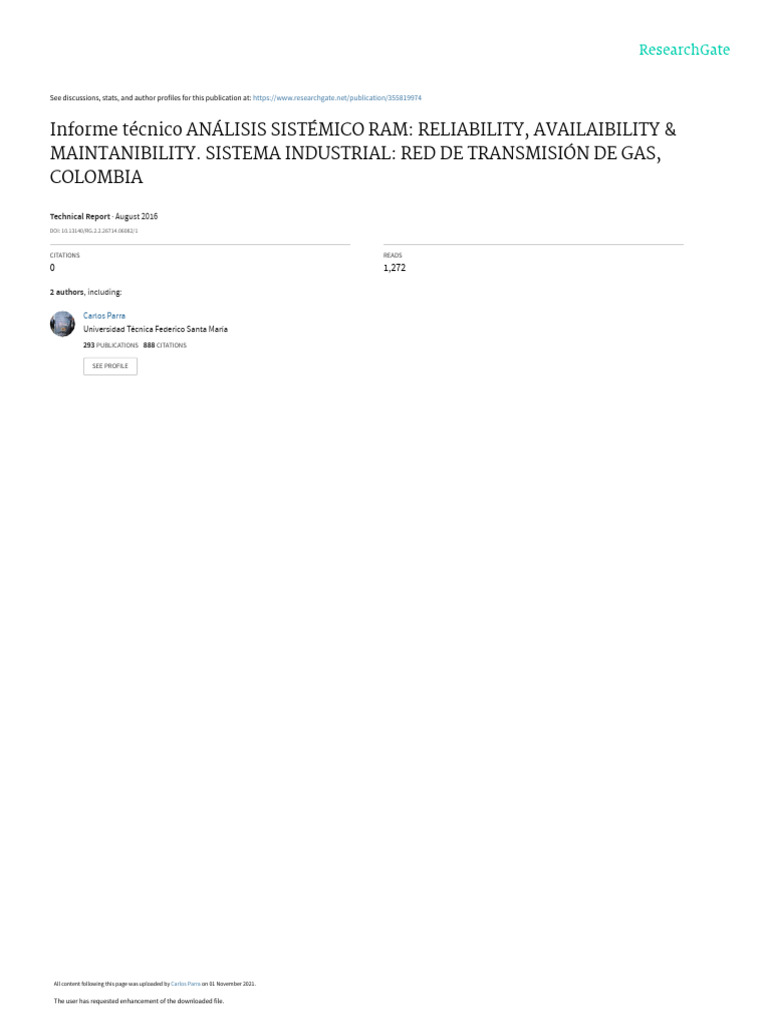 Análisis RAM en Red de Gas Colombia | PDF | Ingeniería de confiabilidad ...